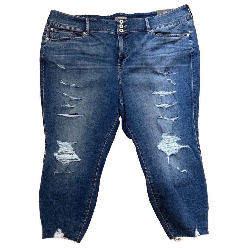NEW Torrid Andromeda Distressed Jegging Medium Wash 26XS (extra short) NWT